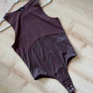 GOING OUT TOP - Mauve Sleeveless Bodysuit